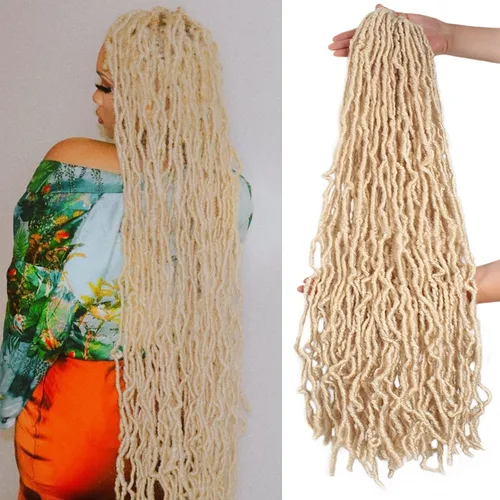 Miniatura 12 de ZRQ Extensiones de cabello sintético de ganchillo de 36 pulgadas, 3 paquetes, color negro natural, preenlazadas, largas, de diosa, sintéticas, 1b#