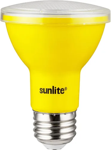 Sunlite 81466 Bombilla LED PAR20 empotrable de color, 3 W (equivalente a 50 W), base mediana (E26), reflector, certificación ETL, amarillo, 1 unidad