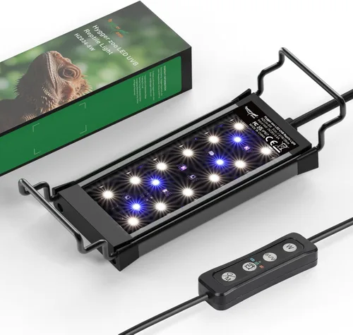 Luz LED UVB de 8 W para reptiles, luz de terrario, luz extensible para tanque de reptiles con controlador y atenuación y 5 modos UVI de espectro