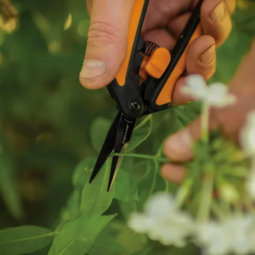 Miniatura 9 de Fiskars 399241-1002 Tijeras de podar con micro puntas, cuchillas antiadherentes, 2 unidades, naranja
