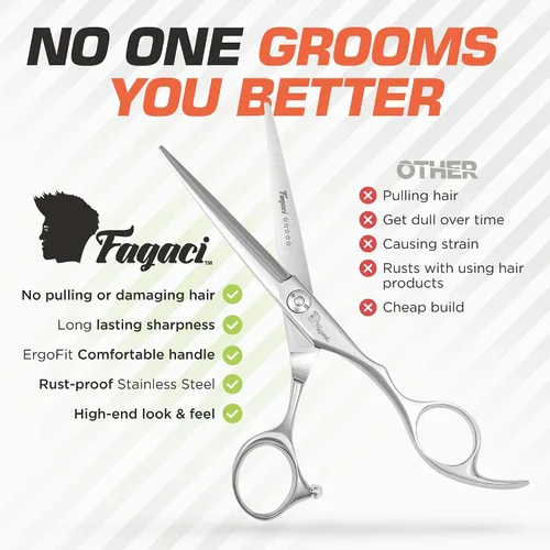 Miniatura 9 de Fagaci Cortadora de pelo profesional, tijeras de pelo y recortadora de pelo extremadamente afiladas, tijeras para el cabello, cortadoras de pelo