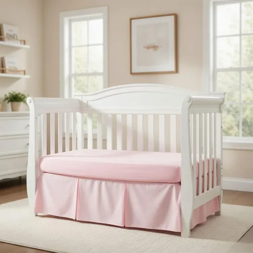 Miniatura 11 de EVERYDAY KIDS Falda plisada azul marino para cuna; falda de cama de cuna de 100% algodón natural para bebés niños y niñas; volantes para cuna