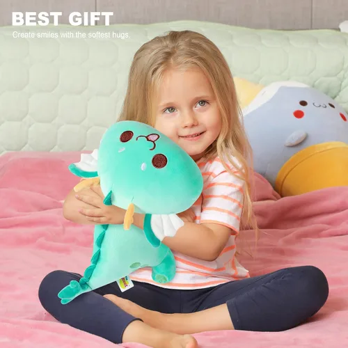 Miniatura 2 de Onsoyours Peluche de dragón gordito, adorable almohada de felpa suave para abrazar, lindo juguete de peluche Kawaii para niños