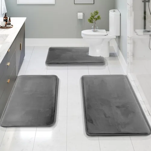 Miniatura 138 de Clara Clark tapete para baño, regadera o tina, de gomaespuma, negro, antiderrapante Azul claro