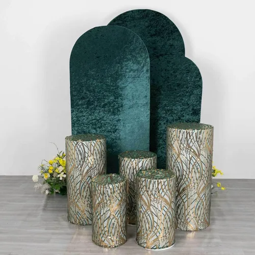 Miniatura 26 de Efavormart - Juego de 5 fundas de soporte para caja de exhibición cilíndrica de elastano, color negro, fundas elásticas para pilar de pedestal, 160