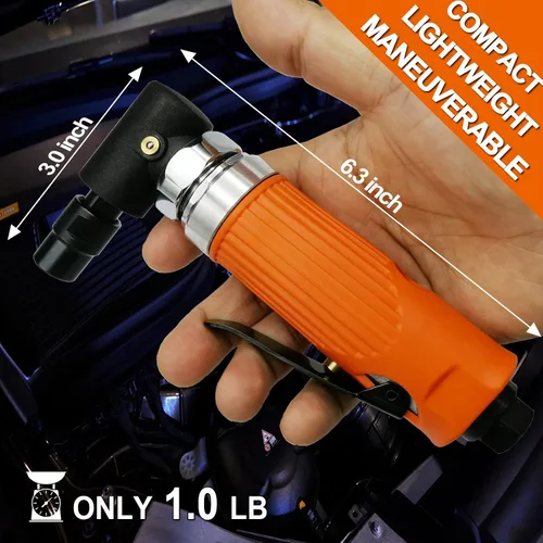 Miniatura 3 de MOMODA Kit de mini amoladora neumática de 1/4 de pulgada, lijadora neumática de 90 grados, modelo de alta potencia de 20,000 RPM con pinzas de 1/4
