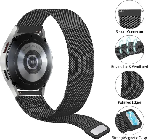 Miniatura 2 de Correas de repuesto para Samsung Galaxy Watch 5, 1.57, 1.73 y 1.77 pulgadas, de acero inoxidable para mujeres y hombres