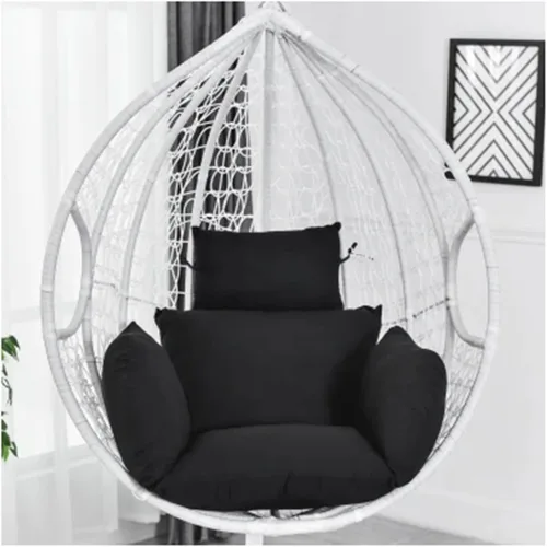 ZTGL Cojines para silla de huevo, cojín para silla de huevo, cojín grueso para interiores y exteriores, para patio, jardín, color negro