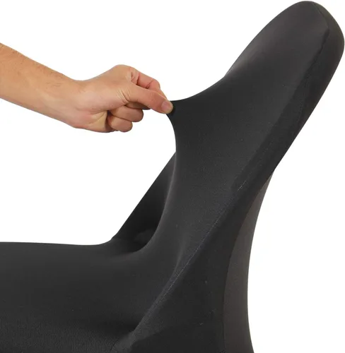 Miniatura 5 de Paquete de 6 fundas para sillas plegables de elastano negro en tela elástica lavable para bodas, fiestas, vacaciones, celebraciones y otros eventos