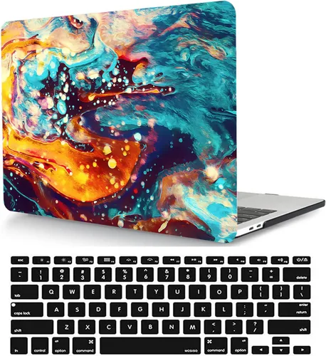 Miniatura 8 de Funda compatible con MacBook Air de 11 pulgadas, cubierta protectora de plástico y cubierta de teclado, grano de madera