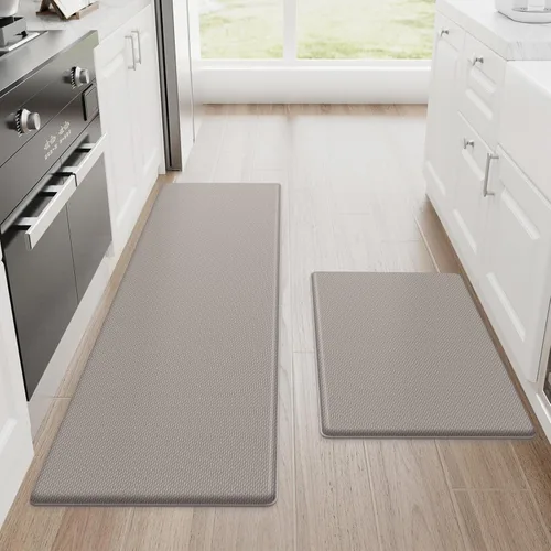 Miniatura 40 de StepRite Tapetes de cocina, 2 tapetes acolchados, antifatiga, para piso, de escritorio, antideslizante, impermeables, oficina, alfombras de 17.3 x