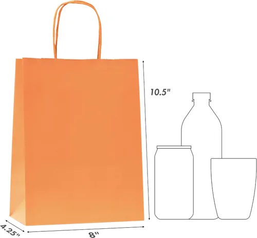 Miniatura 2 de Nexmint Bolsas de papel kraft de 8 x 10.5 pulgadas, bolsas de regalo con asa para cumpleaños, vacaciones, regalos, recuerdos de fiesta, venta al por