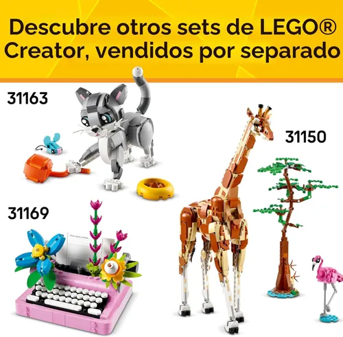 Miniatura 7 de LEGO Creator 3 en 1 Familia de Pandas Salvajes - Kit de Juguetes de Construcción para Niños con 3 Opciones de Construcción, Panda, Pingüino o Orca