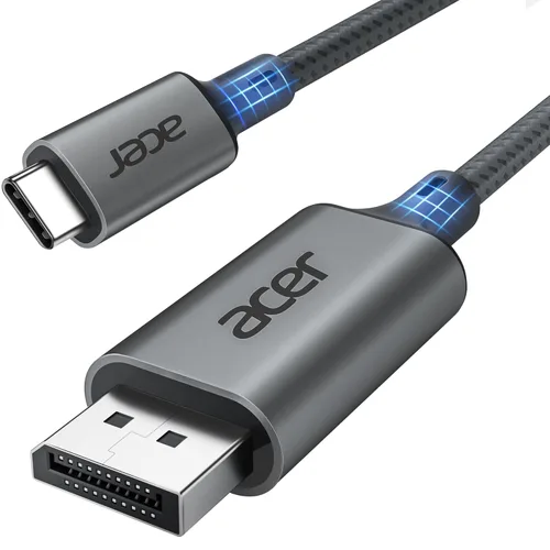 acer Cable USB C a DisplayPort de 6.6 pies (4K @60 HZ 2K a 165 Hz), cable tipo C a DisplayPort (aluminio resistente, Plug & Play) Thunderbolt 3/4/5