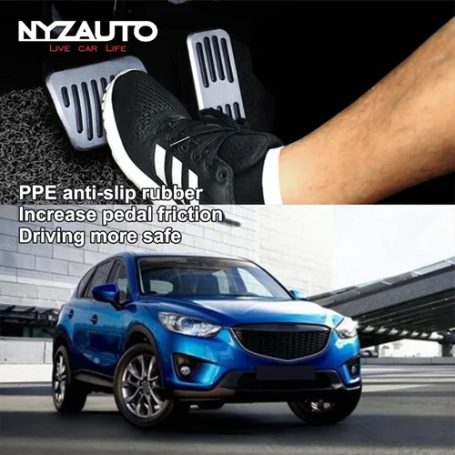 Miniatura 6 de Kit de almohadillas de pedal de rendimiento antideslizante compatible con Mazda 2 3 6 CX3 CX5 CX9, cubiertas de pedal de freno y acelerador de gas