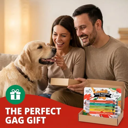 Miniatura 6 de Juego de 5 bolígrafos divertidos de perro, bolígrafos de bola de tinta negra con dichos sarcásticos, regalos para amantes de los perros, regalos