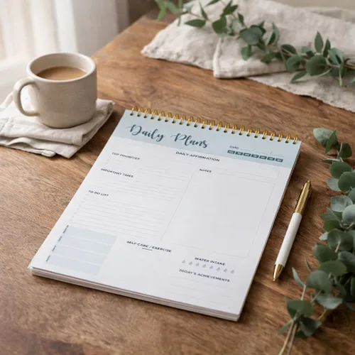 Miniatura 2 de Agenda diaria con espiral, 100 hojas sin fecha, bloc de notas de escritorio, calendario motivacional, organizador, rastreador de productividad