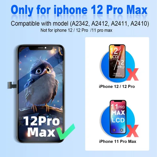 Miniatura 2 de Kit de reemplazo de pantalla para iPhone 12 Pro Max de 6.7 pulgadas, pantalla LCD Full HD con digitalizador de pantalla táctil 3D Touch, ensamblaje
