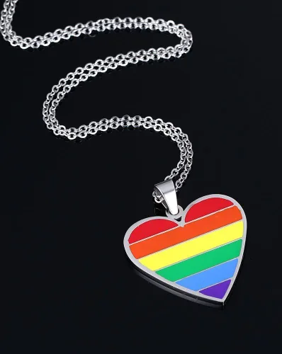 Miniatura 3 de Hisatan Collar personalizado del orgullo gay para hombres y mujeres, colgante personalizado de la amistad lesbiana, joyería de concientización LGBTQ