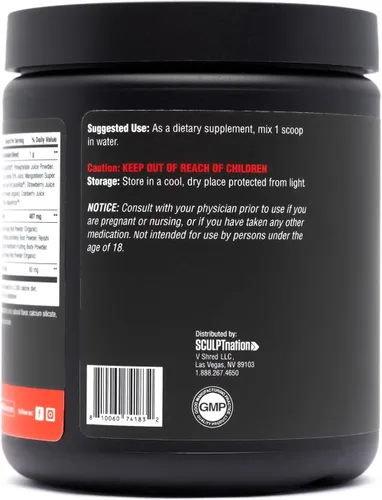 Miniatura 8 de Sculpt Nation by V Shred Greens Strawberry - Mezcla de polvo y superalimento de verduras premium con colágeno para apoyar la piel, la digestión