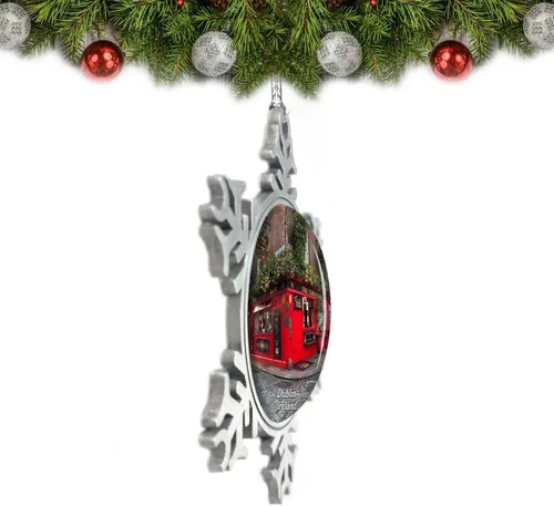 Miniatura 2 de Irlanda Temple Bar Dublín Adorno de Navidad Decoración Árbol Decoración Cristal Metal Recuerdo Regalo