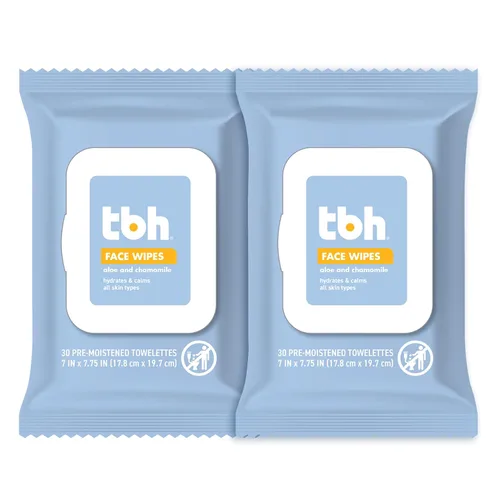TBH Toallitas faciales suaves para niños, toallitas de limpieza e hidratación diaria para preadolescentes y adolescentes, manzanilla calmante y