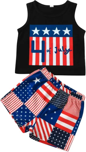 ropa de niños de 2 a 4 años Toddler Boys Independence Day 4 of July Sleeveless Letter Prints T Shirt Tops Vest