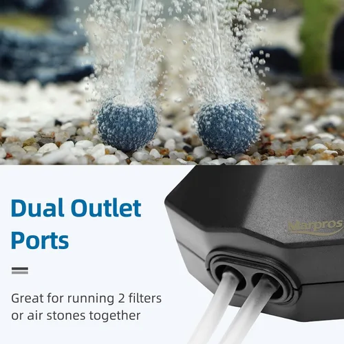 Miniatura 2 de Aquarium Air Pump Single Outlet/Dual Outlet Adjustable Aerator with Accessories for 10-100 Gallon Fish Tank