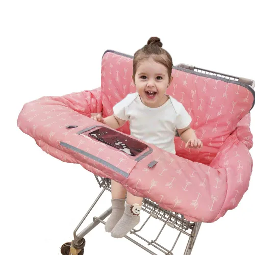 Miniatura 13 de Funda para carrito de compras para bebé, funda de silla alta de algodón, lavable a máquina para bebés, niños pequeños, niños o niñas (Lindo)