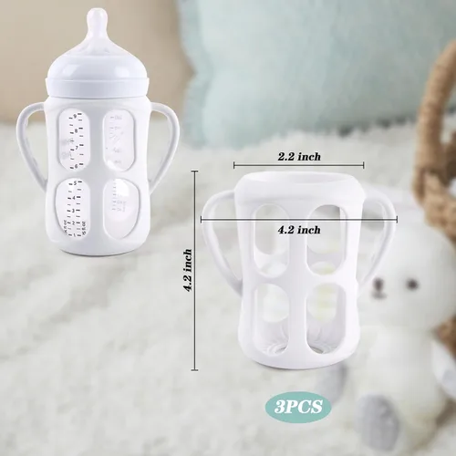 Miniatura 3 de Paquete de 3 asas de biberón para biberones Philips Avent naturales, soporte para biberones con asas de fácil agarre Blanco