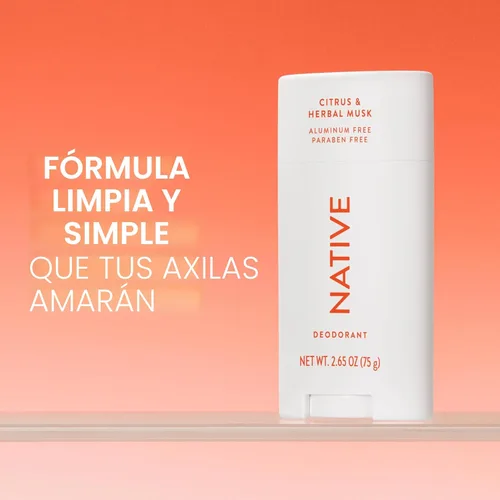 Miniatura 2 de Native Desodorante Desodorante natural para hombres, sin aluminio con bicarbonato de sodio, probióticos, aceite de coco y manteca de karité