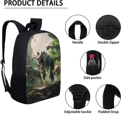 Miniatura 70 de HUGS IDEA Juego de 3 bolsas escolares con aislamiento térmico para el almuerzo, estuche para lápices