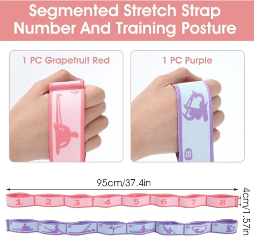 Miniatura 3 de Correa Elástica Multibucle - Banda de Estiramiento para Yoga, Pilates, Ballet y Terapia Física para Flexibilidad, Estiramiento de Piernas