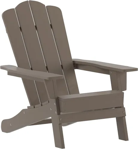 Miniatura 14 de Flash Furniture Newport Adirondack - Silla Adirondack con soporte para tazas, silla Adirondack de poliresina resistente a la intemperie, color azul
