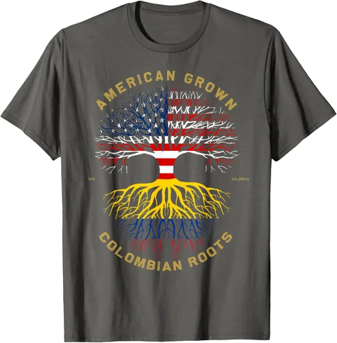 Miniatura 104 de Camiseta de regalo con la bandera de Estados Unidos con árbol de raíces colombianas