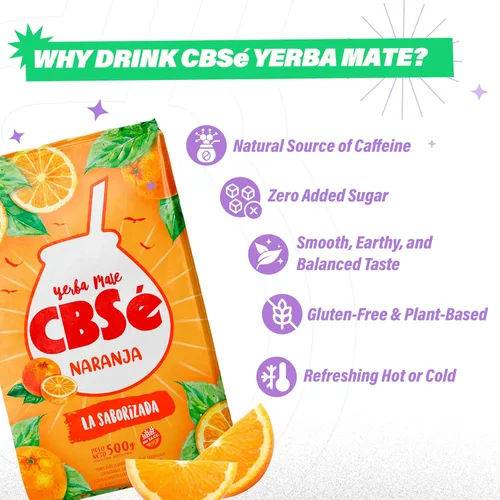 Miniatura 3 de Yerba Mate CBSe Sabor a Naranja, 1.1 libras, de Argentina