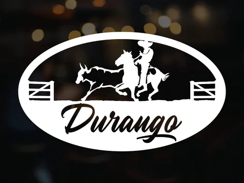 Durango - Adhesivo adhesivo de vinilo para carros diseño Charro de México, Calcomanias para Trocas y Carros (14 x 8 pulgadas, Durango)
