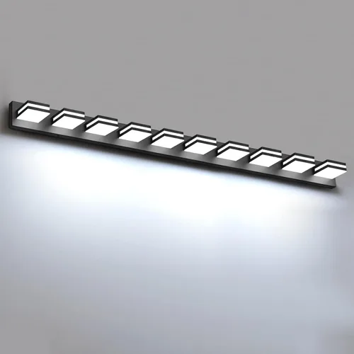 Miniatura 20 de IZORRO Luces LED modernas para baño (8 luces, regulables), iluminación de pared acrílica blanca mate, luces de tocador para baño sobre espejo, 6000