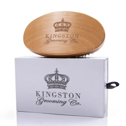 Miniatura 8 de Kingston Grooming Co. Cepillo de onda media para hombres 360, cepillo de pelo de cerdas de jabalí para hombre, perfecto para cabello, barbas u Azul