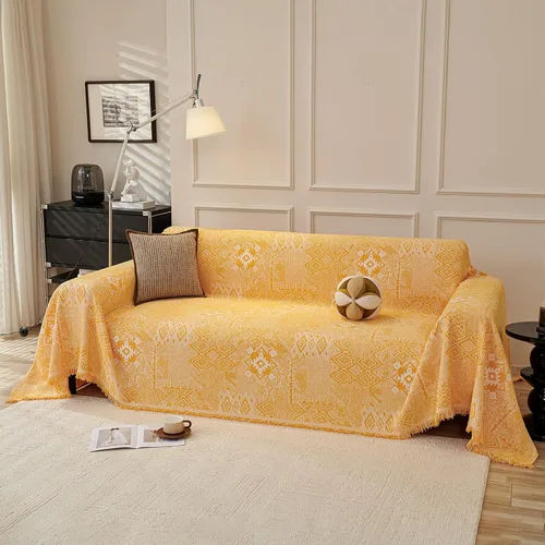 Miniatura 34 de DREAMINGO Fundas de sofá para sofá, estilo bohemio, geométrico y jacquard vintage, de 2 plazas, antideslizante, protector de muebles de felpilla