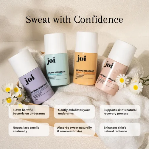 Miniatura 3 de Joi - Desodorante natural roll-on con aceites esenciales para mujeres y hombres, sin aluminio ni parabenos con bicarbonato de sodio, mejorado