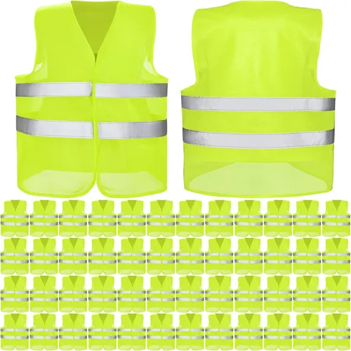 JaGely Chaleco de seguridad de alta visibilidad, chaleco de seguridad de malla reflectante a granel para hombres y mujeres, trabajo, ciclismo,