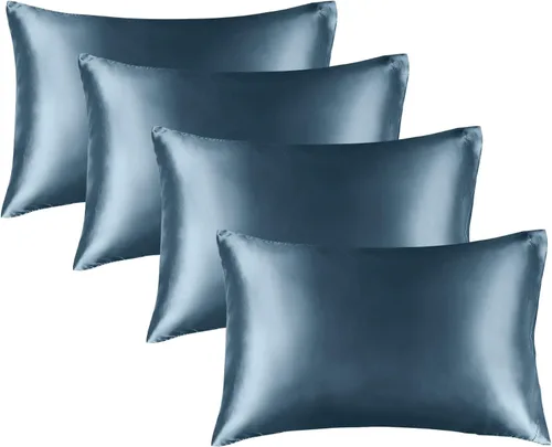 Miniatura 53 de Bedelite Funda de almohada de satén para el cuerpo, súper suave y refrescante, para el cabello y la piel, transpirable, sedosa y larga, 20 x 54 Rosa