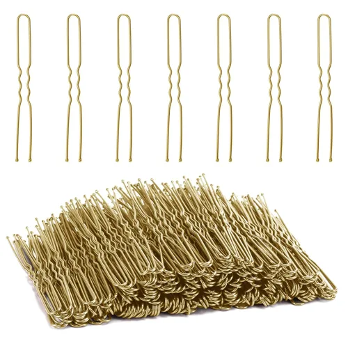 Miniatura 19 de Tbestmax 300 alfileres de moño en forma de U, para sujetar el pelo de ballet, red de pelo para mujer, 2.3 pulgadas, marrón 6CM Marrón - 300 Pcs