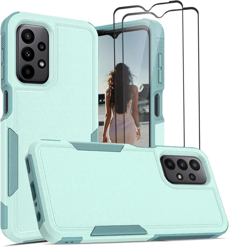 Miniatura 154 de Jeylly Compatible con Samsung Galaxy A22 5G Funda, Funda Samsung A22 5G con 2pcs protectores de pantalla de vidrio templado