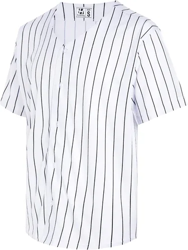 Miniatura 32 de Pullonsy Camiseta de béisbol en blanco para hombres y mujeres, camisas de manga corta con botones completos, hip hop, hipster, uniformes deportivos