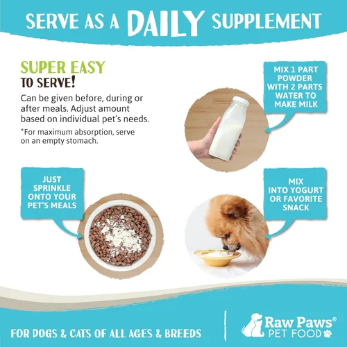Miniatura 5 de Raw Paws Calostro bovino para mascotas para perros para alergias y apoyo inmunológico (5 onzas) - Fabricado en Estados Unidos - Calostro para gatos