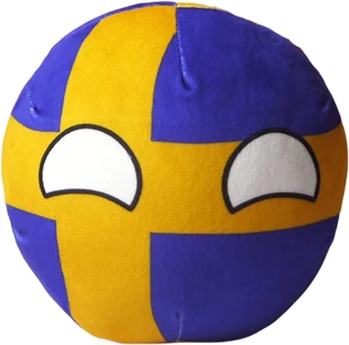 Pelota de campo de Suecia, peluche de pelota de campo, muñeca de peluche Polandball con colgante de bola de campo para cosplay, lindo llavero de