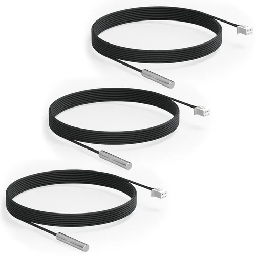 Miniatura 8 de DROK 3 piezas de sonda de sensor de temperatura de 10K, sonda de temperatura impermeable de 1 metro, sonda de temperatura de acero inoxidable 3950