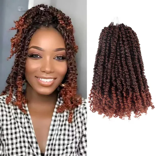 Miniatura 12 de BOHOBABE Cabello de Ganchillo Pre-retorcido Passion Twist de 14 Pulgadas Cabello Corto Ombré Gris Pre-enrollado de Ganchillo Passion Twist para Gris